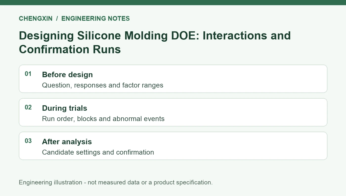 Designing Silicone Molding DOE: Interactions and Confirmation Runs - engineering review