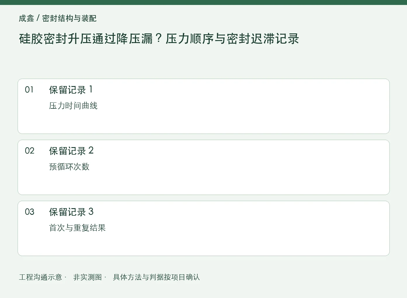 硅胶密封升压通过降压漏?压力顺序与密封迟滞记录:三项记录清单