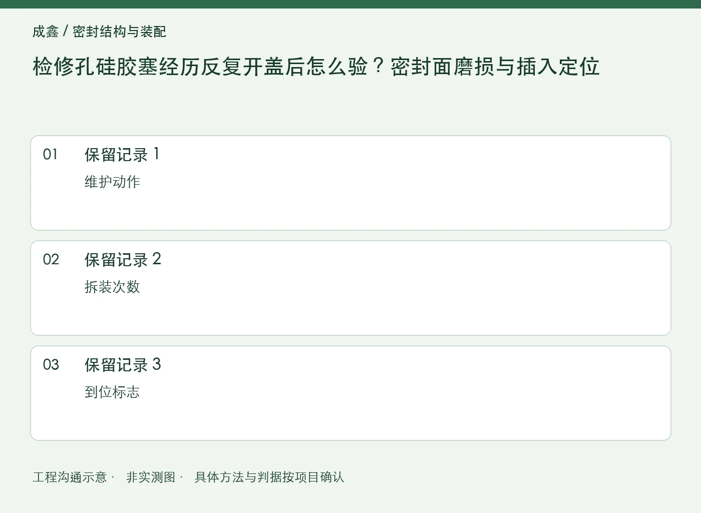 检修孔硅胶塞经历反复开盖后怎么验？密封面磨损与插入定位：三项记录清单