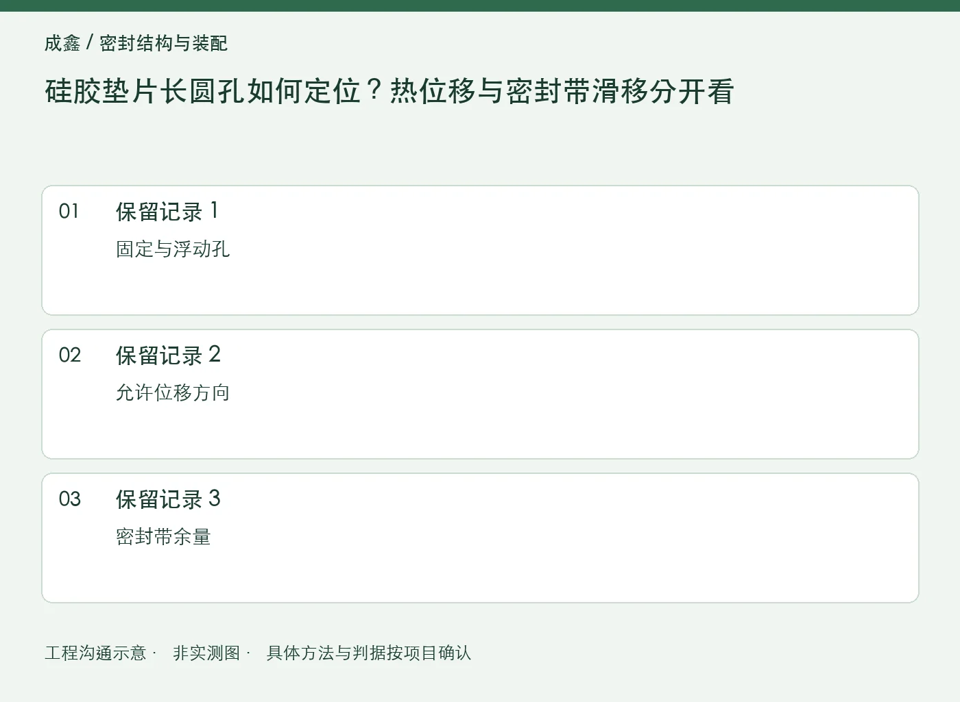 硅胶垫片长圆孔如何定位?热位移与密封带滑移分开看:三项记录清单
