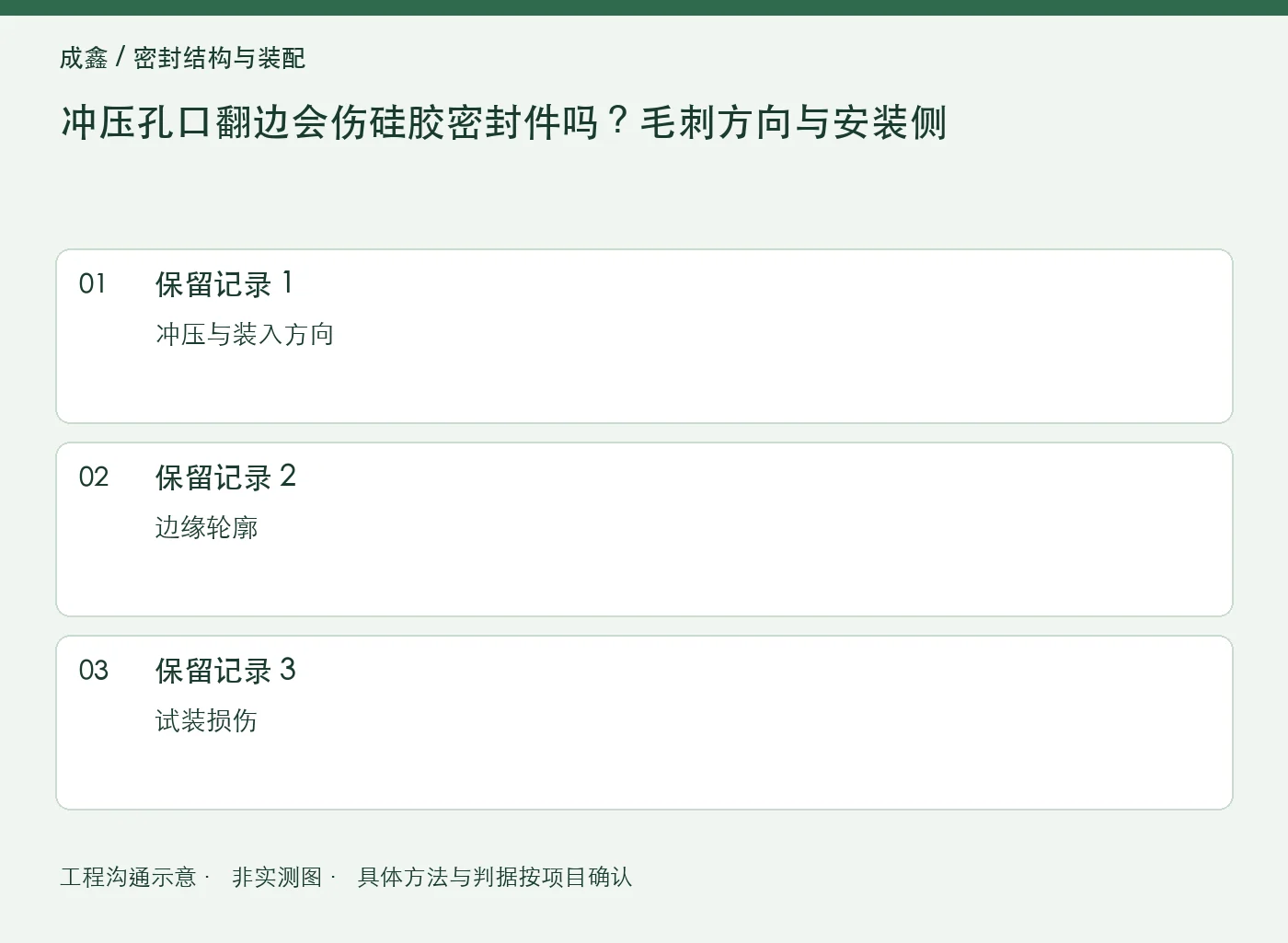 冲压孔口翻边会伤硅胶密封件吗?毛刺方向与安装侧:三项记录清单