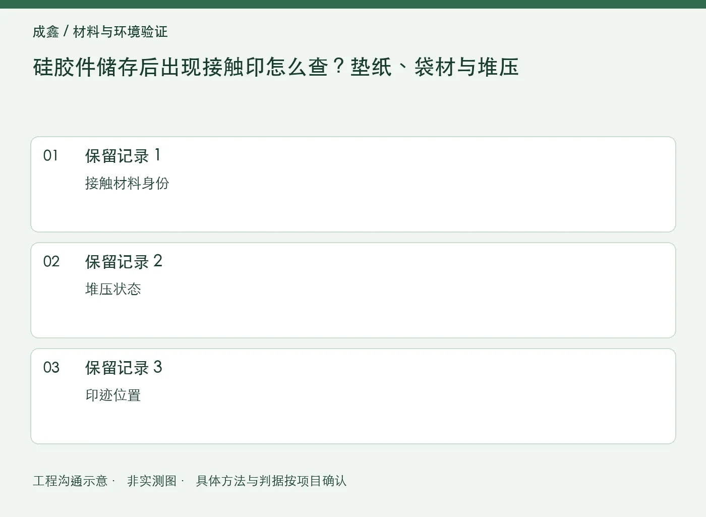 硅胶件储存后出现接触印怎么查?垫纸、袋材与堆压:三项记录清单