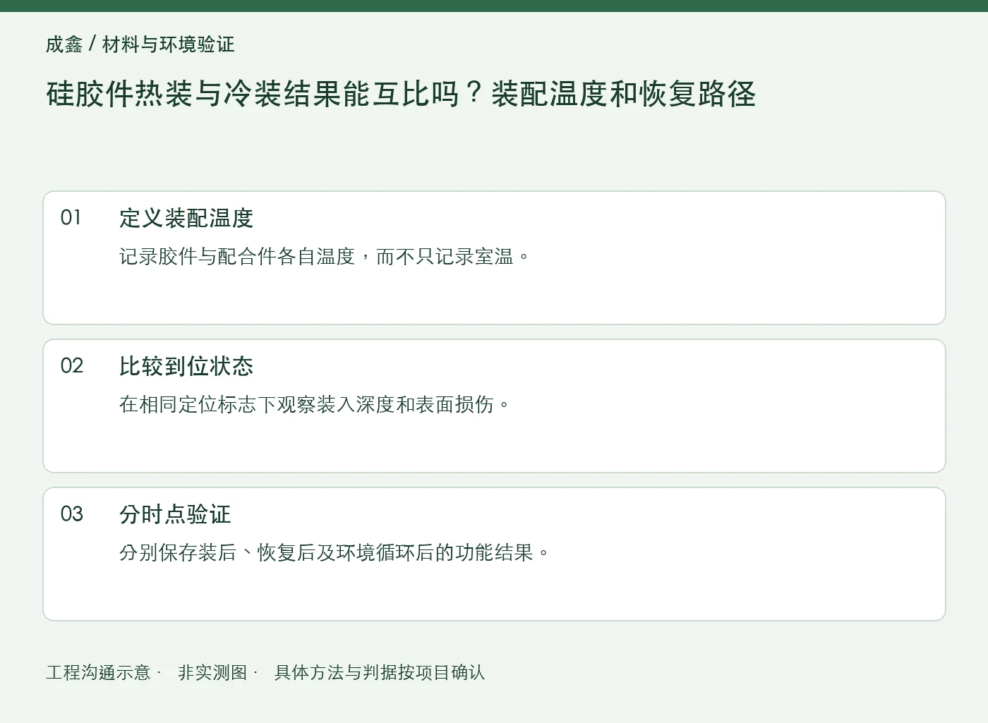 硅胶件热装与冷装结果能互比吗？装配温度和恢复路径：工程核对示意