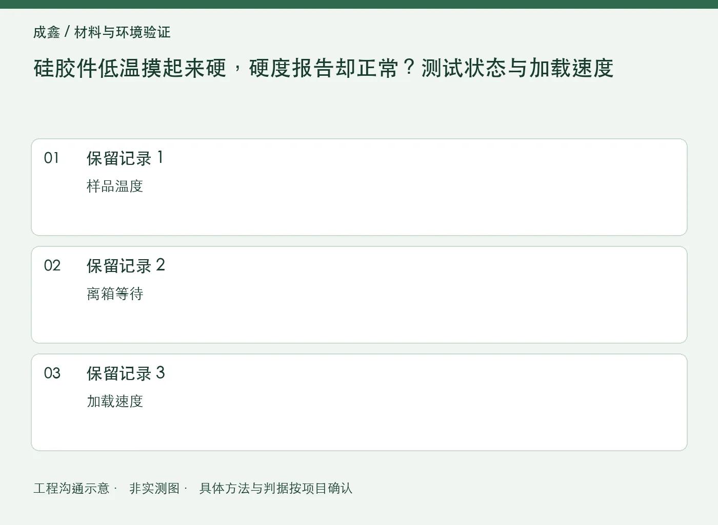 硅胶件低温摸起来硬,硬度报告却正常?测试状态与加载速度:三项记录清单