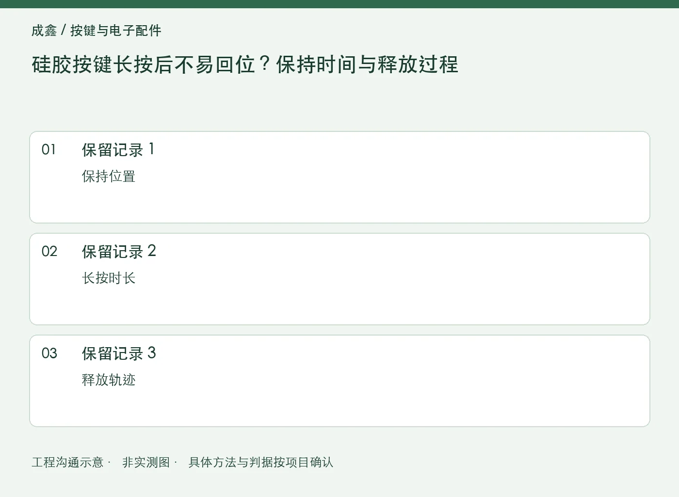 硅胶按键长按后不易回位？保持时间与释放过程：三项记录清单