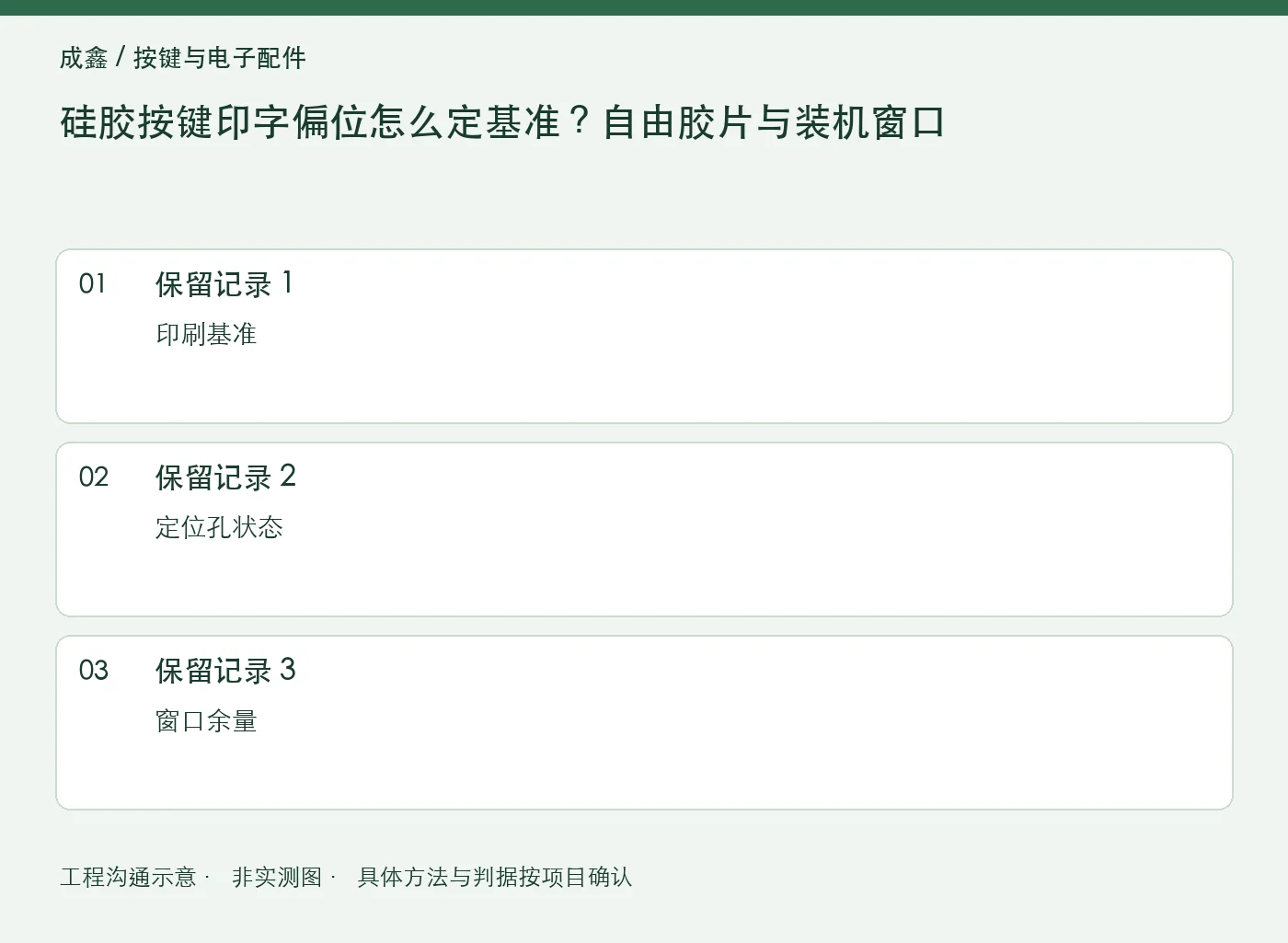 硅胶按键印字偏位怎么定基准?自由胶片与装机窗口:三项记录清单