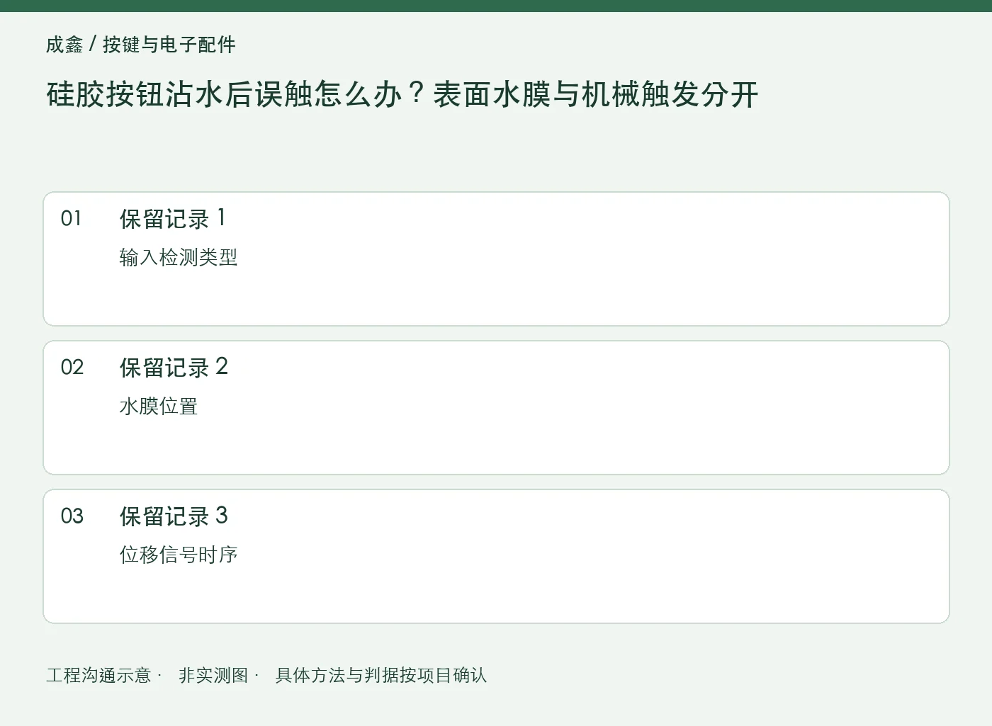 硅胶按钮沾水后误触怎么办?表面水膜与机械触发分开:三项记录清单