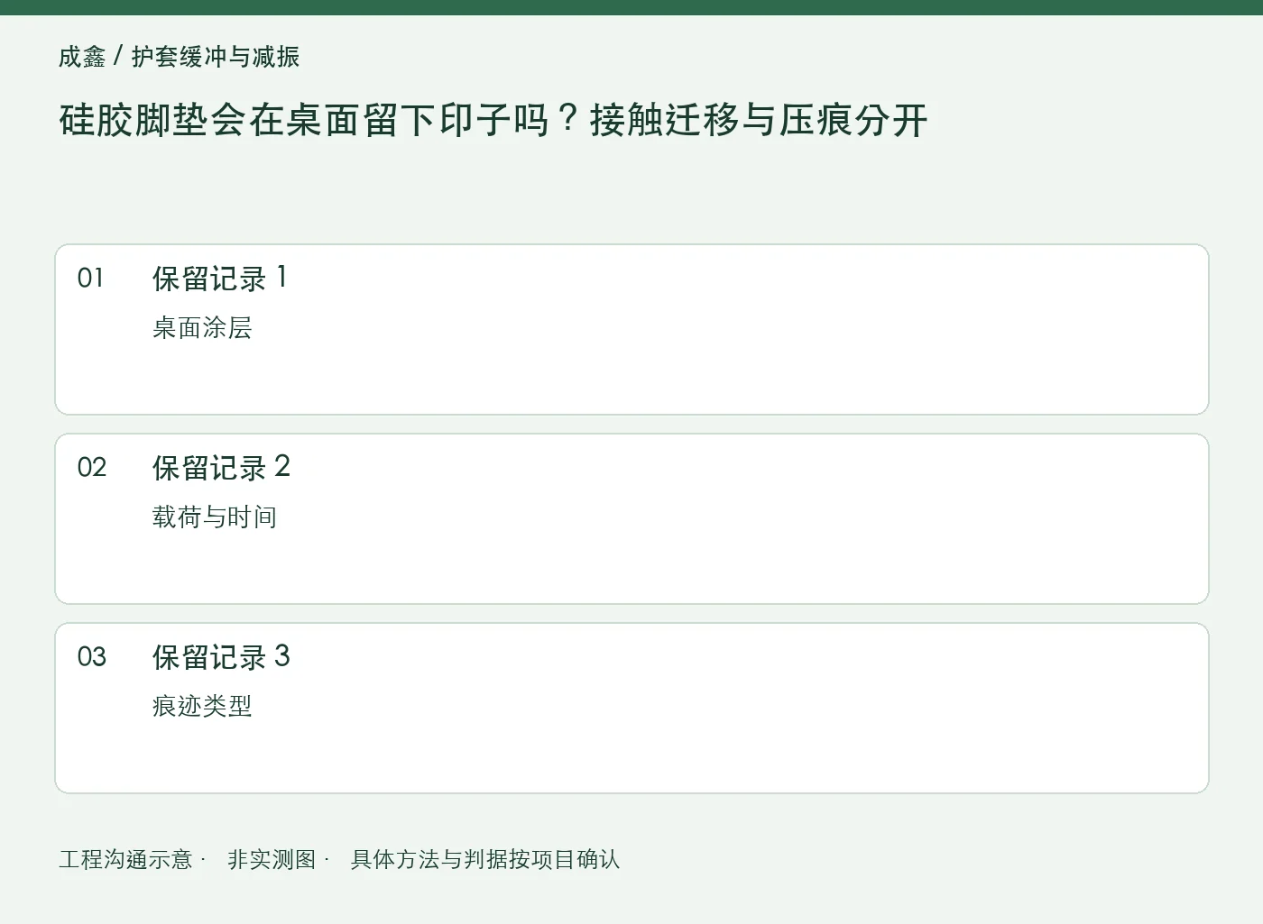 硅胶脚垫会在桌面留下印子吗?接触迁移与压痕分开:三项记录清单