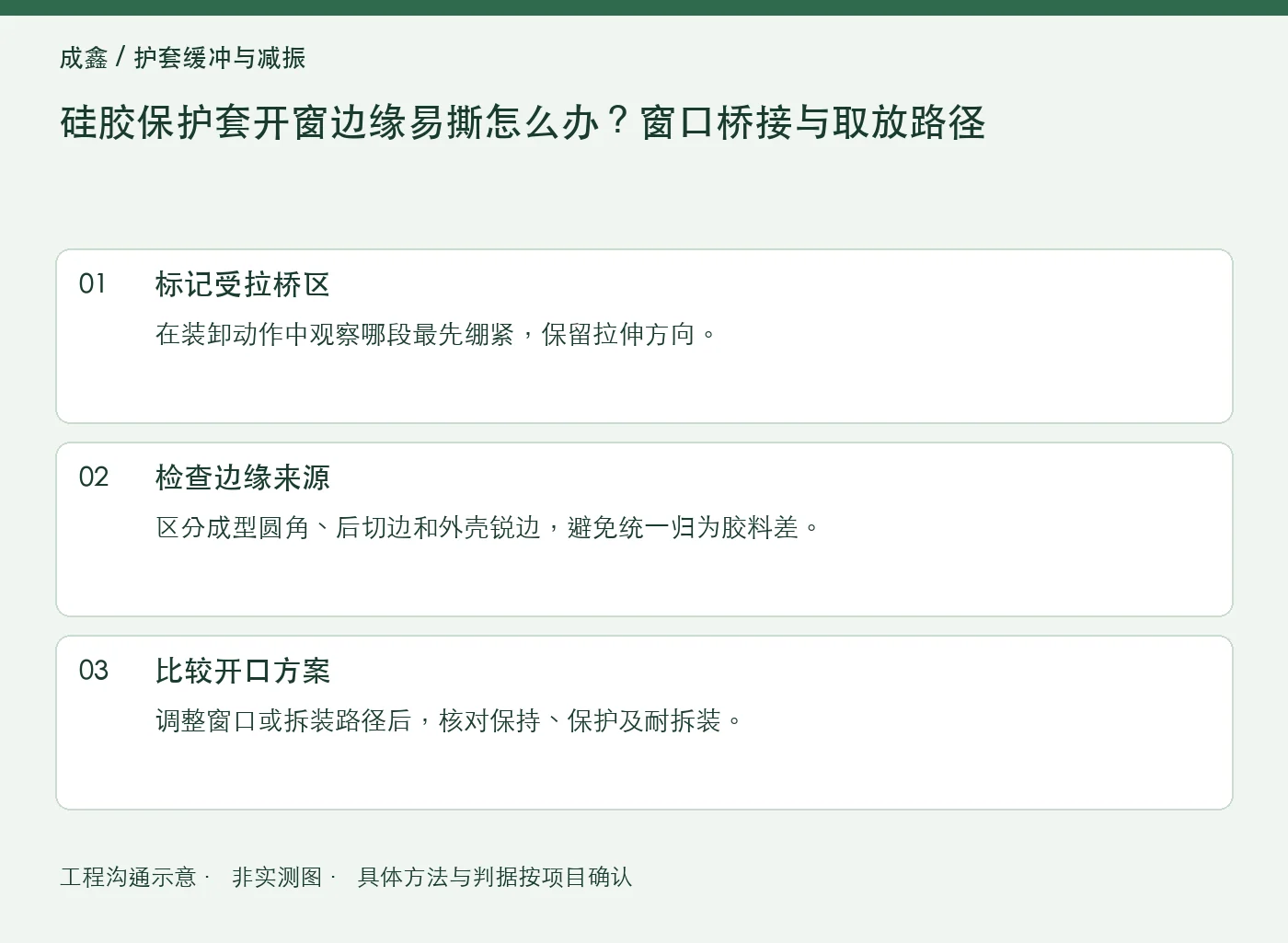 硅胶保护套开窗边缘易撕怎么办？窗口桥接与取放路径：工程核对示意