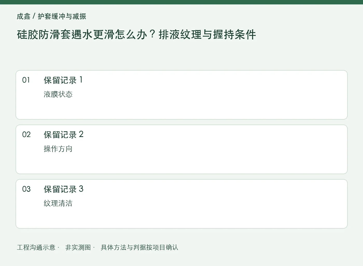 硅胶防滑套遇水更滑怎么办?排液纹理与握持条件:三项记录清单