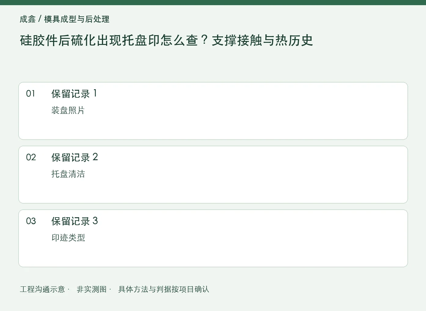 硅胶件后硫化出现托盘印怎么查?支撑接触与热历史:三项记录清单