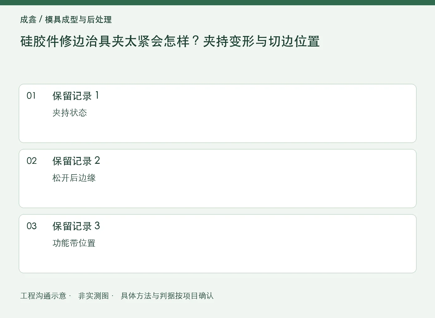 硅胶件修边治具夹太紧会怎样?夹持变形与切边位置:三项记录清单
