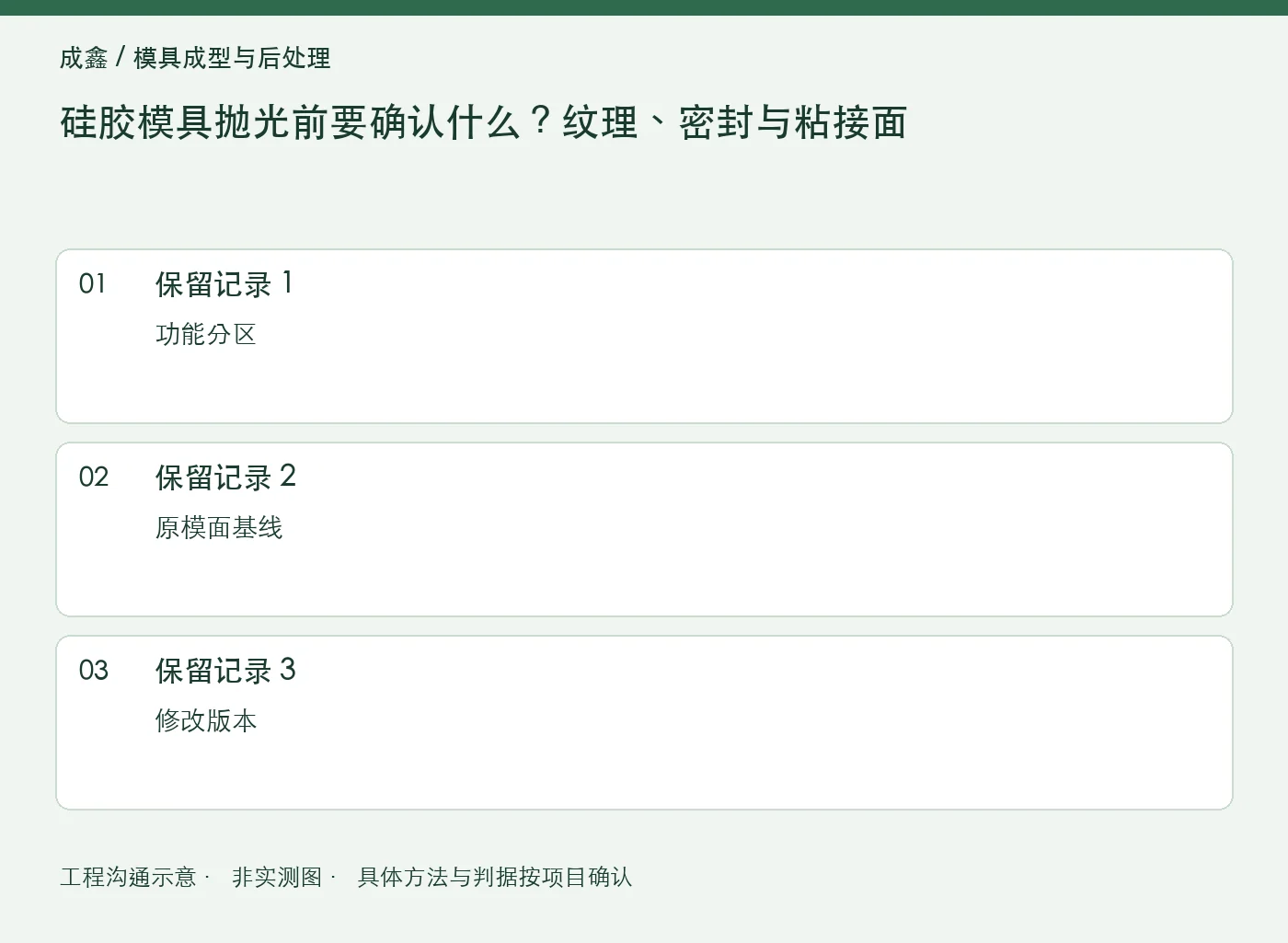 硅胶模具抛光前要确认什么?纹理、密封与粘接面:三项记录清单