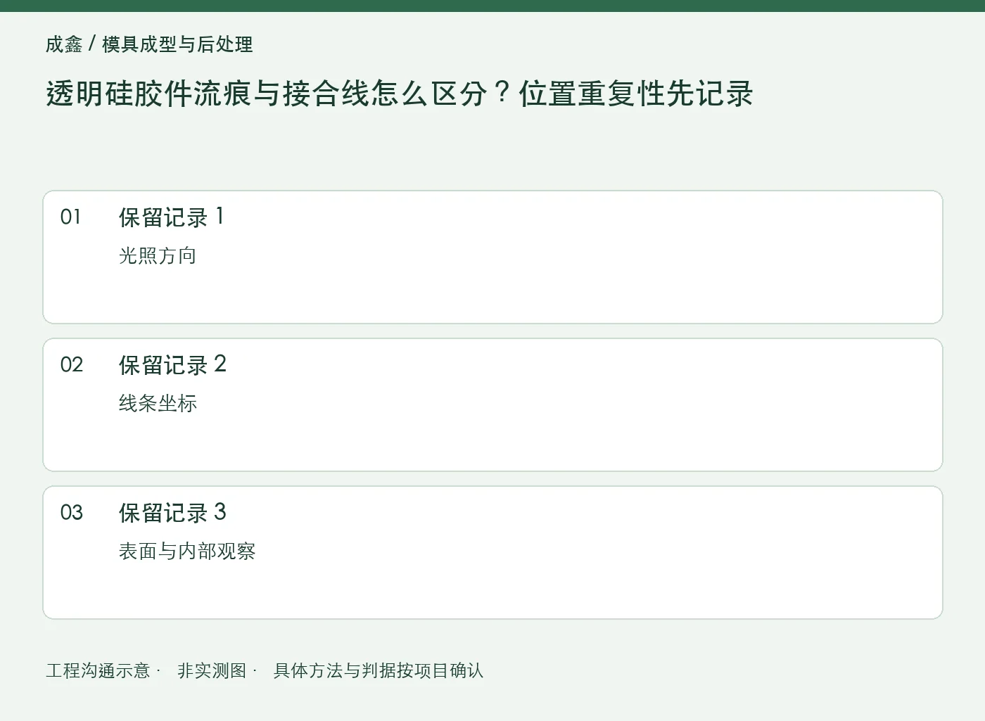 透明硅胶件流痕与接合线怎么区分?位置重复性先记录:三项记录清单