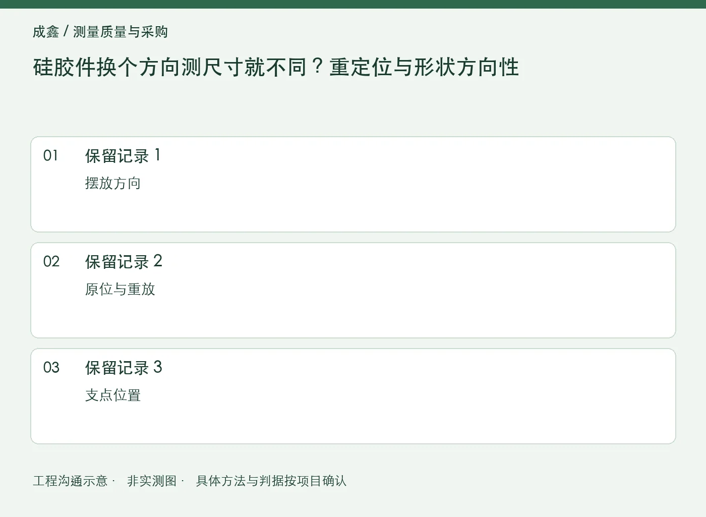 硅胶件换个方向测尺寸就不同?重定位与形状方向性:三项记录清单