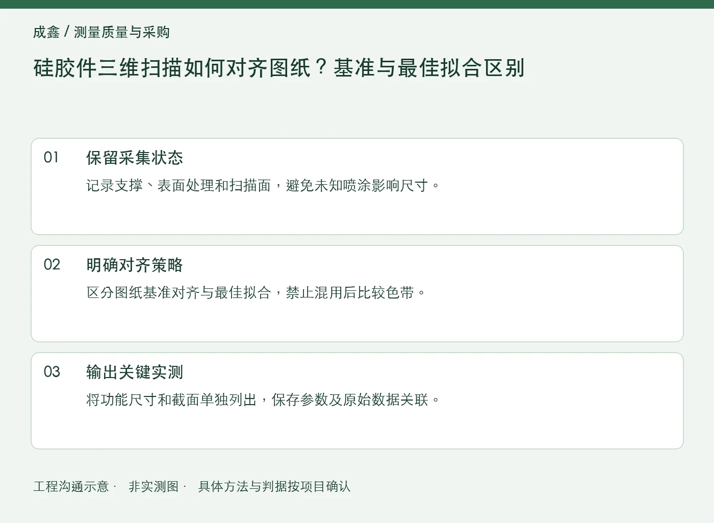 硅胶件三维扫描如何对齐图纸？基准与最佳拟合区别：工程核对示意