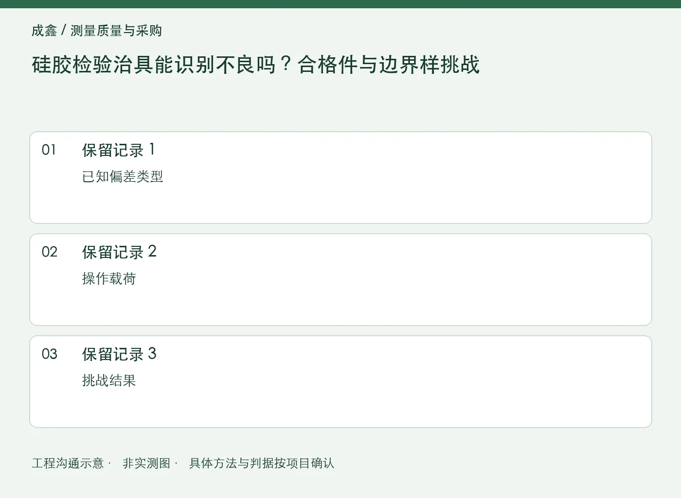 硅胶检验治具能识别不良吗?合格件与边界样挑战:三项记录清单
