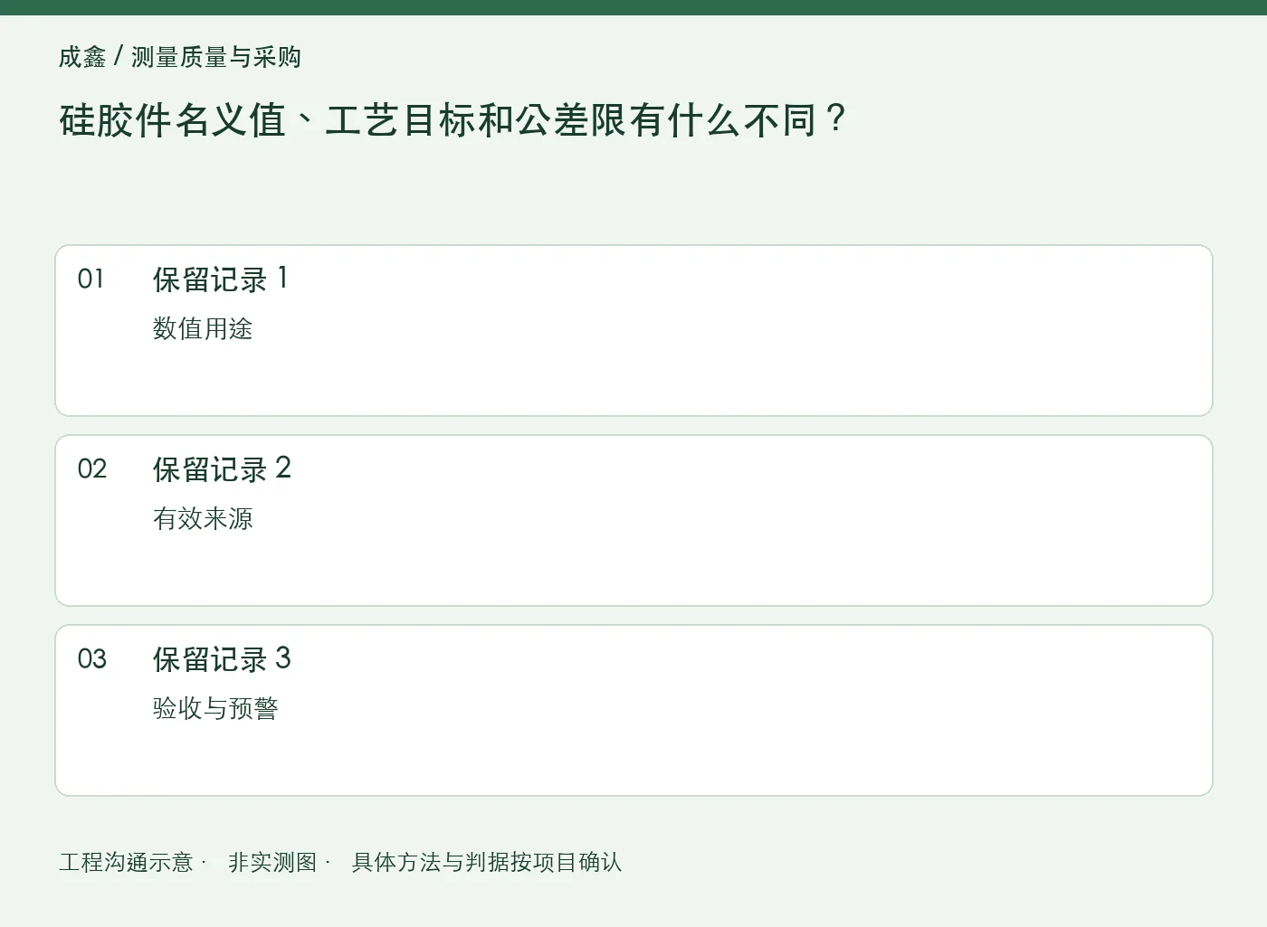 硅胶件名义值、工艺目标和公差限有什么不同?:三项记录清单