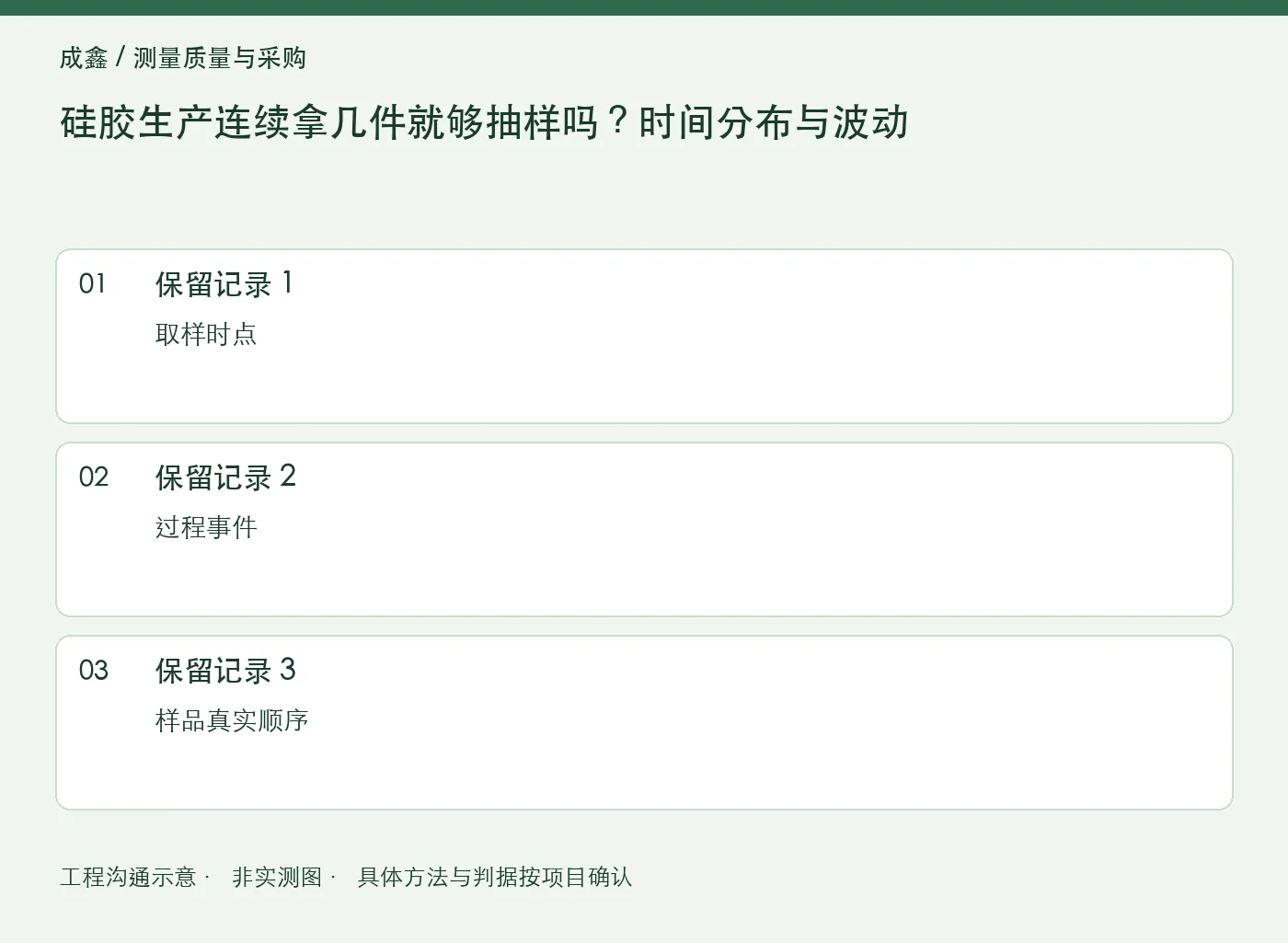 硅胶生产连续拿几件就够抽样吗?时间分布与波动:三项记录清单