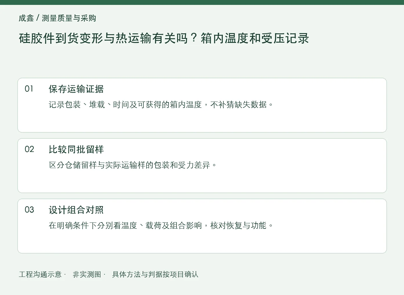 硅胶件到货变形与热运输有关吗？箱内温度和受压记录：工程核对示意