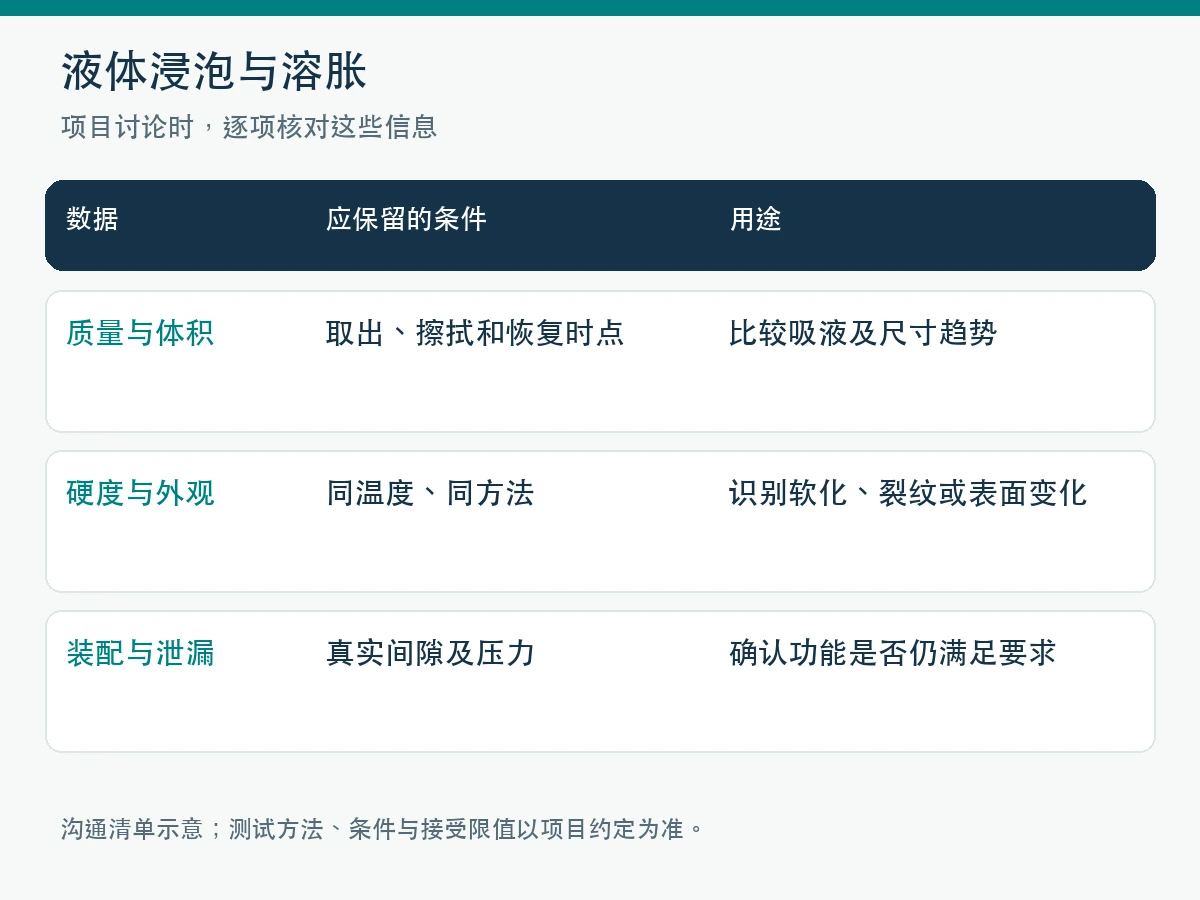 液体浸泡与溶胀项目核对清单图