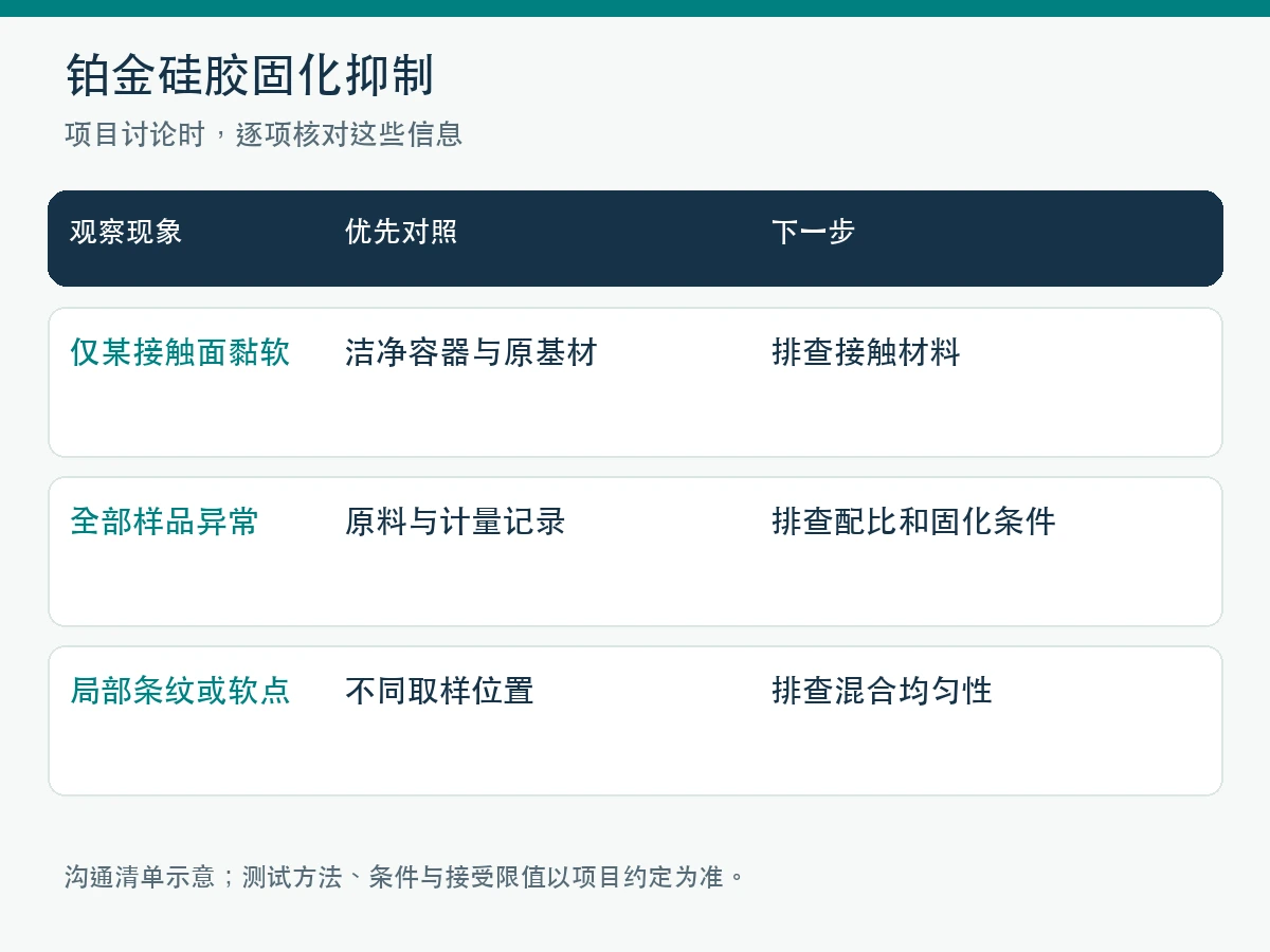 铂金硅胶固化抑制项目核对清单图