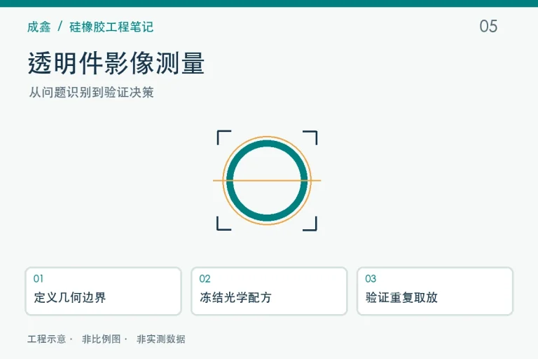 透明件影像测量工程示意与验证流程