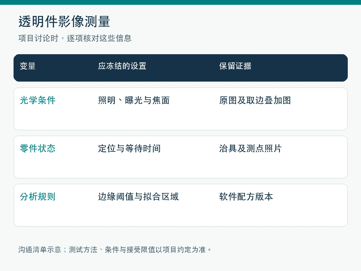 透明件影像测量项目核对清单图