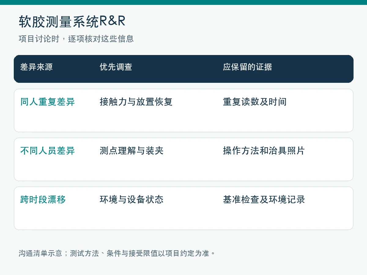 软胶测量系统R&R项目核对清单图
