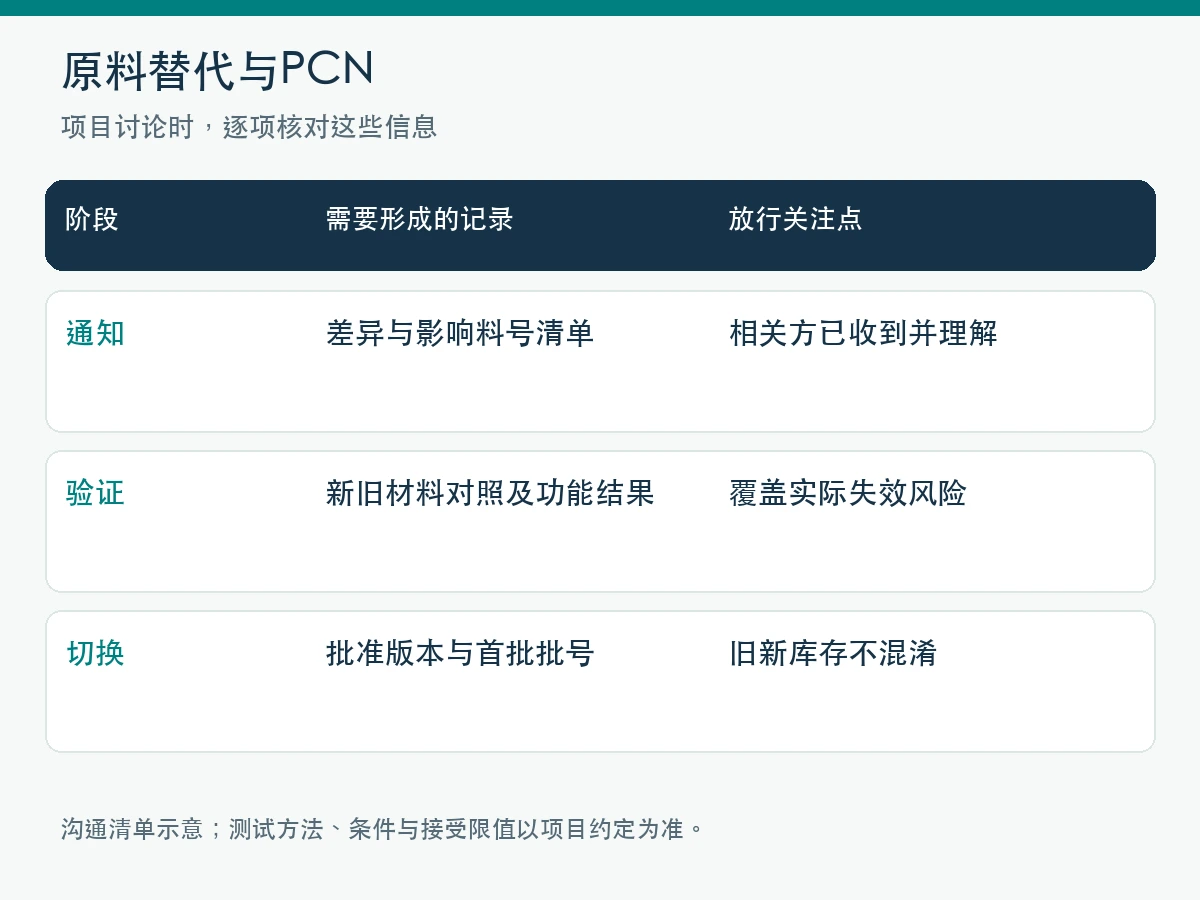 原料替代与PCN项目核对清单图