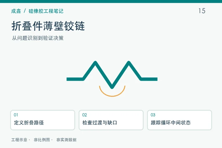 折叠件薄壁铰链工程示意与验证流程
