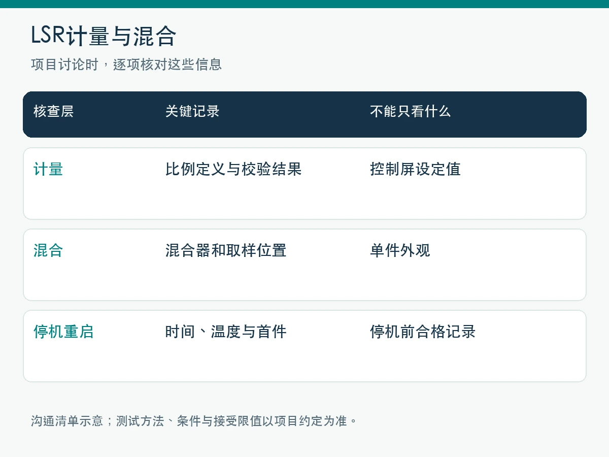 LSR计量与混合项目核对清单图