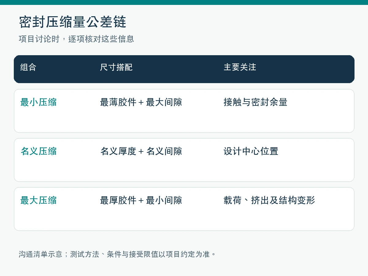 密封压缩量公差链项目核对清单图