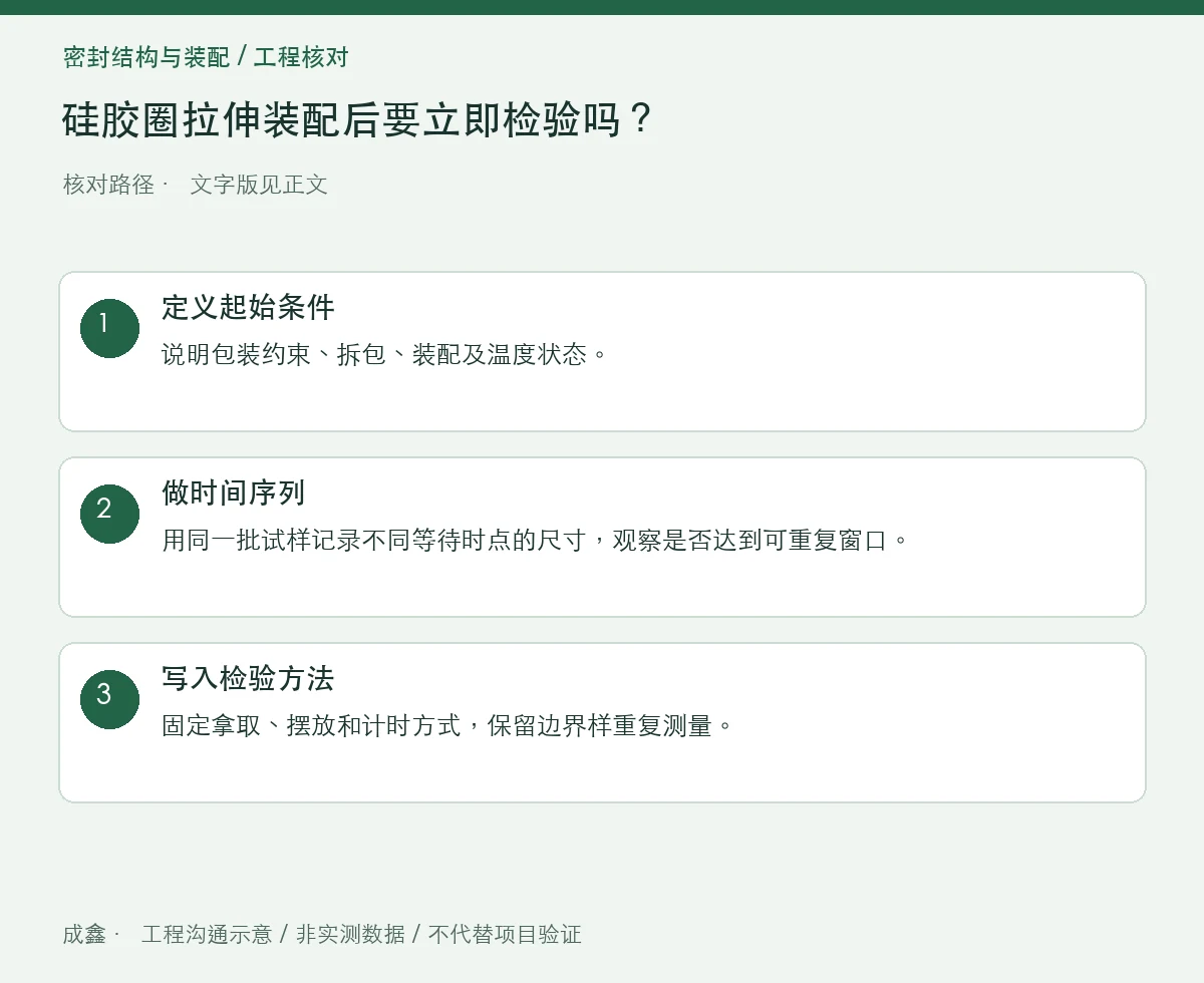硅胶圈拉伸装配后要立即检验吗?等待时间与尺寸状态统一 三步核对图