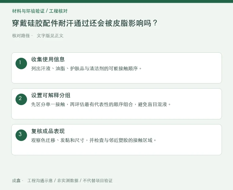 穿戴硅胶配件耐汗通过还会被皮脂影响吗？分介质与组合验证：原创工程核对路径示意
