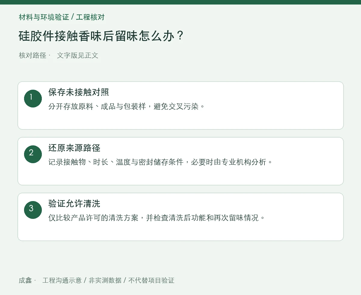 硅胶件接触香味后留味怎么办?吸附、包装与清洗对照 三步核对图