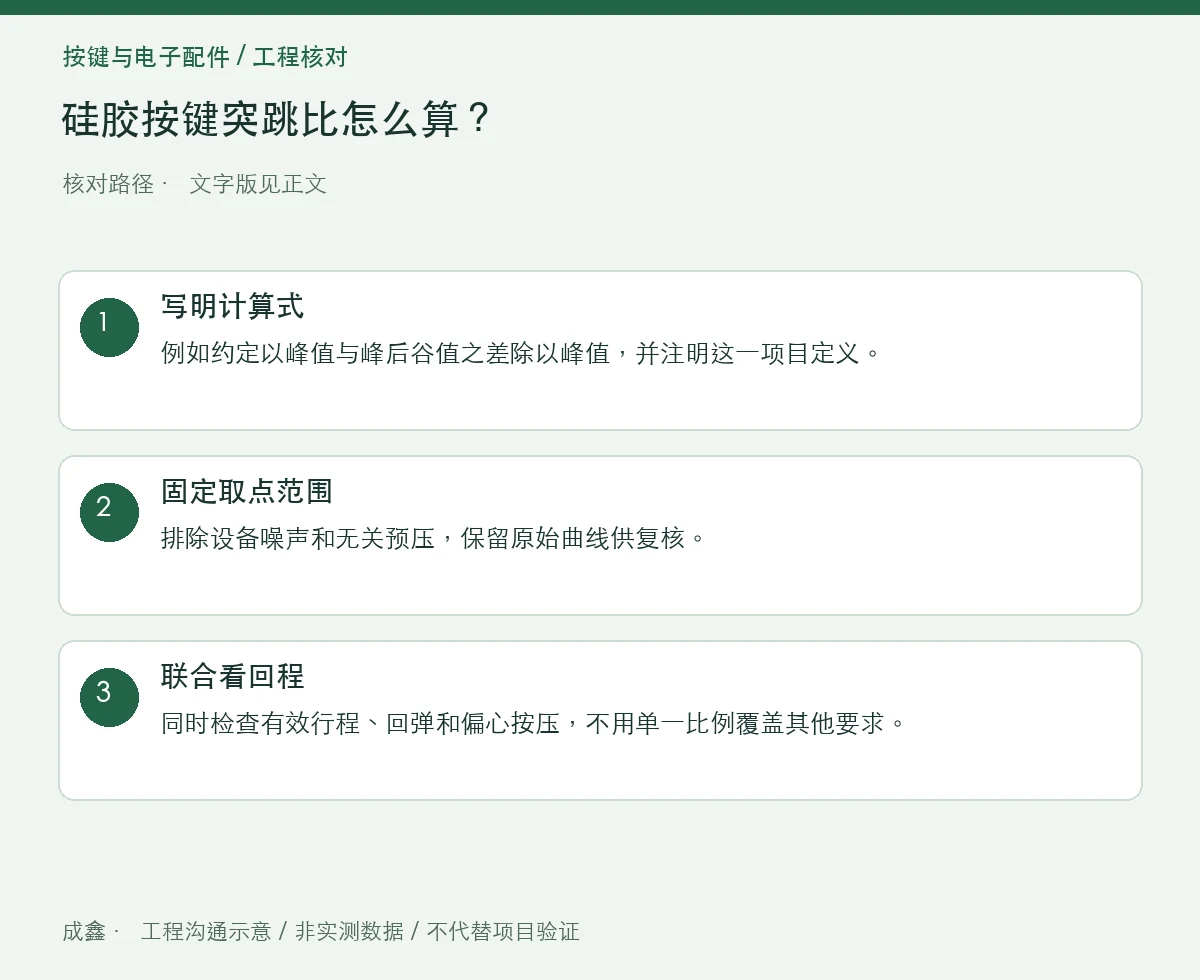 硅胶按键突跳比怎么算?峰值、谷值与曲线定义先对齐 三步核对图