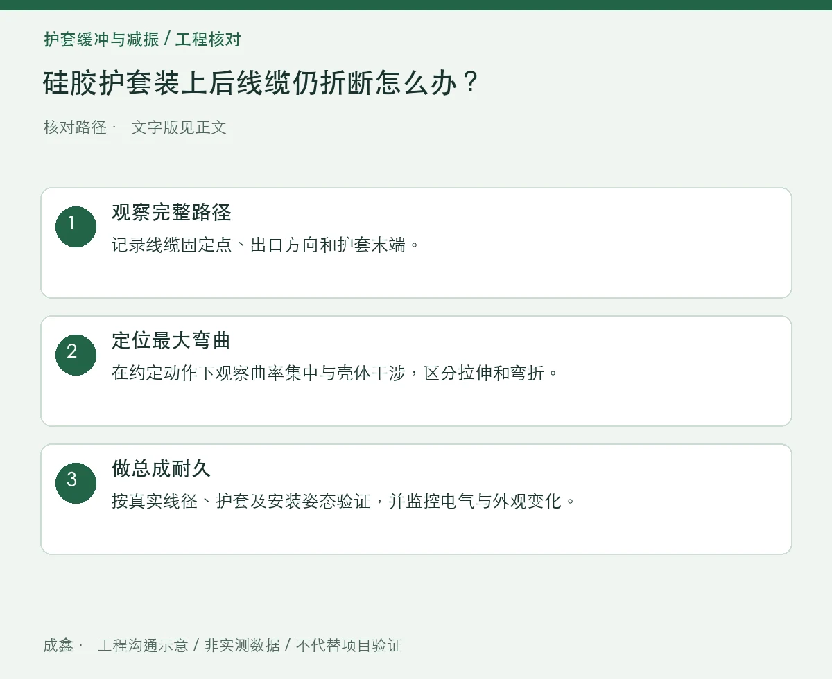 硅胶护套装上后线缆仍折断怎么办？弯曲起点与应变释放 三步核对图