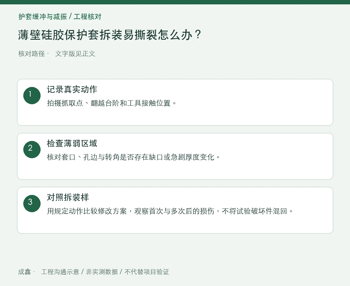 薄壁硅胶保护套拆装易撕裂怎么办？翻边、开口与应力集中 三步核对图