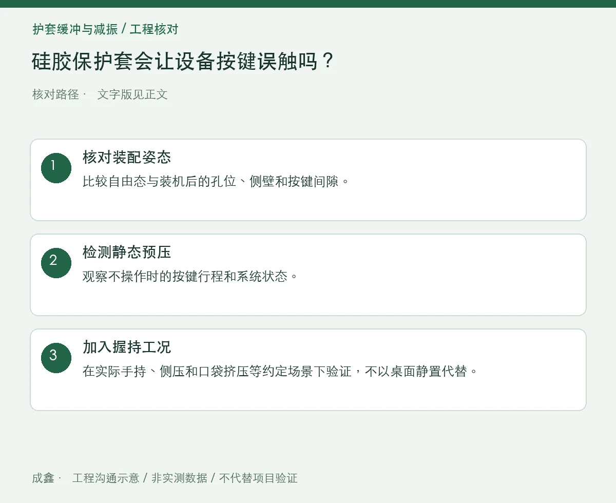 硅胶保护套会让设备按键误触吗?装套预压与位置偏差 三步核对图