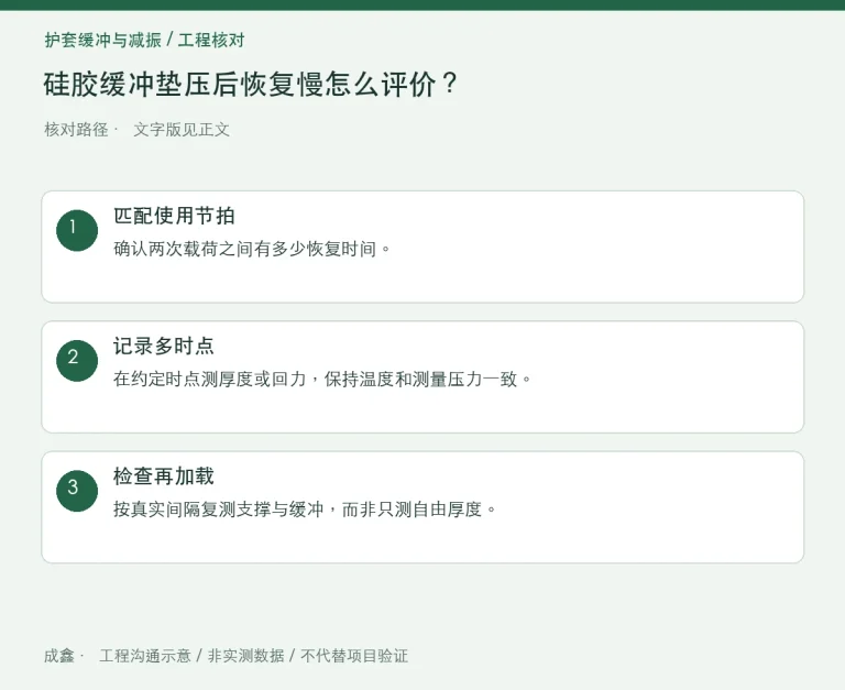 硅胶缓冲垫压后恢复慢怎么评价？卸载时点与功能等待：原创工程核对路径示意