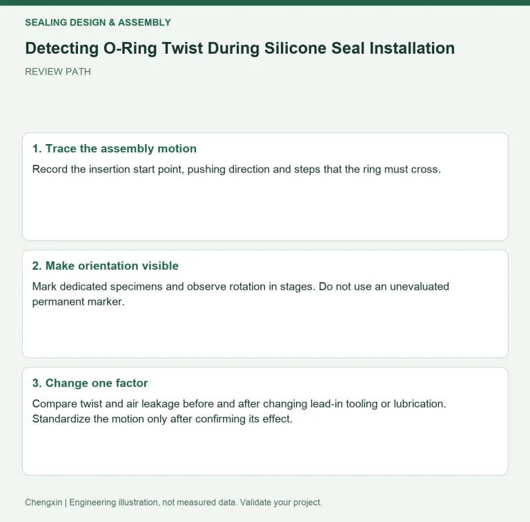 Detecting O-Ring Twist During Silicone Seal Installation — review diagram
