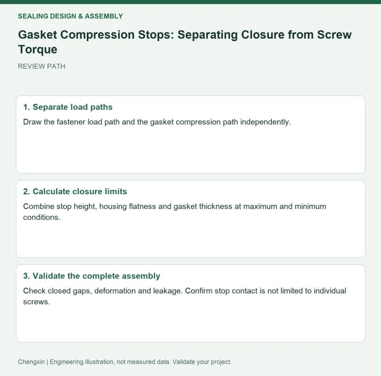 Gasket Compression Stops: Separating Closure from Screw Torque — review diagram