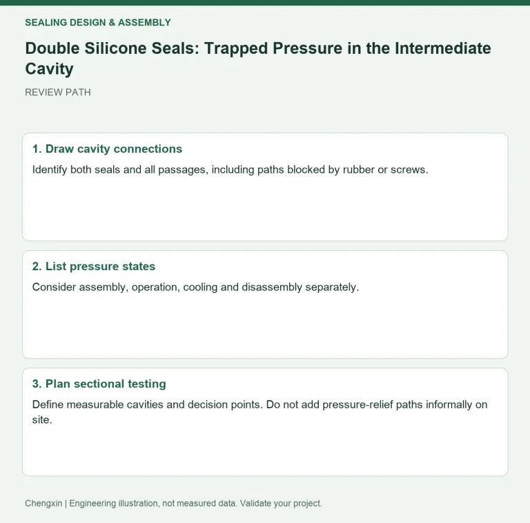 Double Silicone Seals: Trapped Pressure in the Intermediate Cavity — review diagram