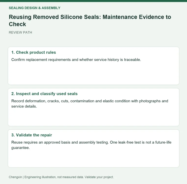 Reusing Removed Silicone Seals: Maintenance Evidence to Check — review diagram