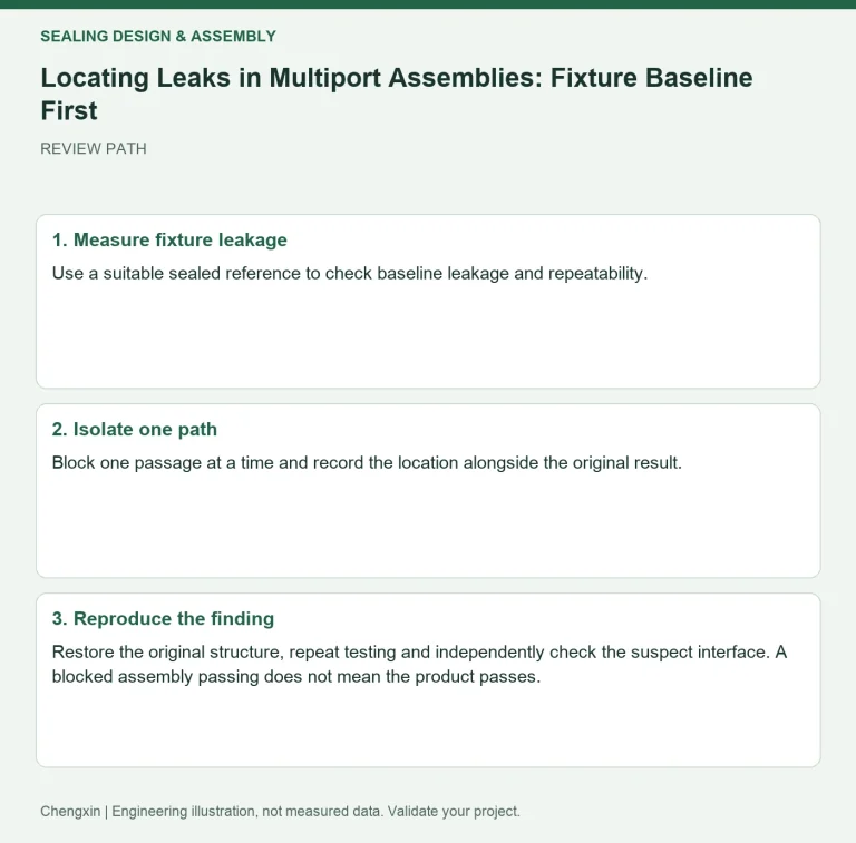 Locating Leaks in Multiport Assemblies: Fixture Baseline First — review diagram