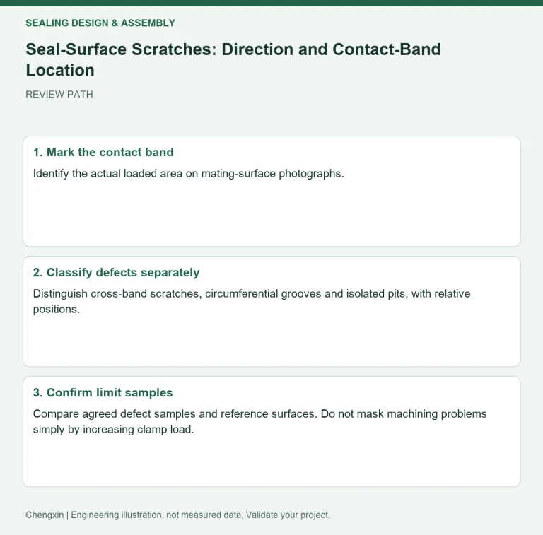 Seal-Surface Scratches: Direction and Contact-Band Location — review diagram