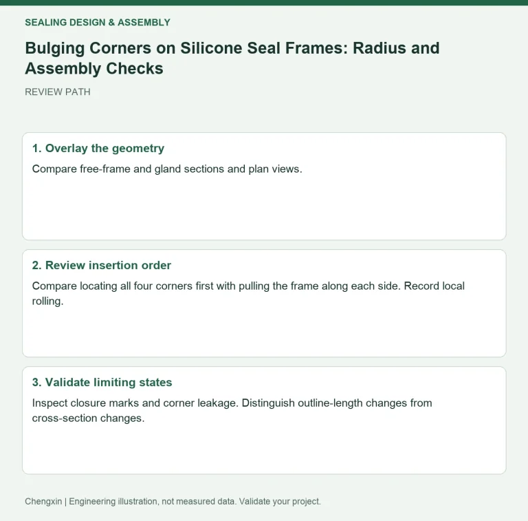Bulging Corners on Silicone Seal Frames: Radius and Assembly Checks — review diagram
