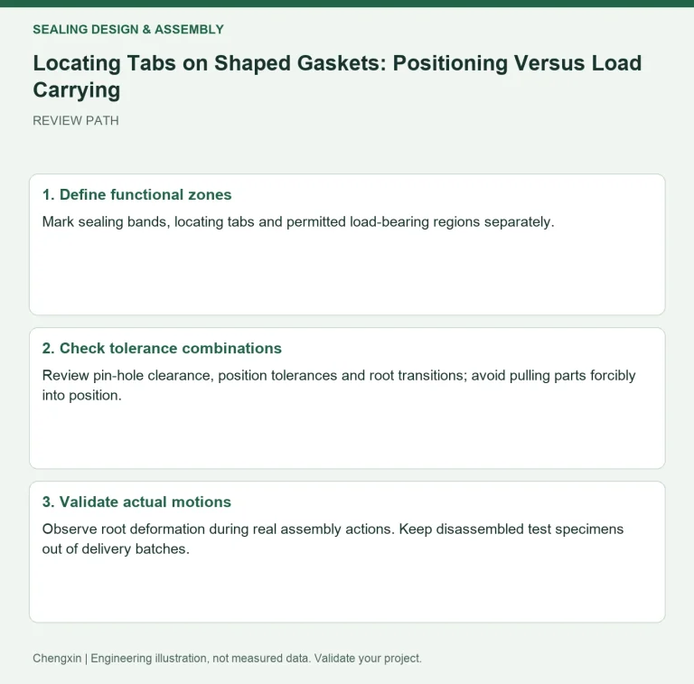 Locating Tabs on Shaped Gaskets: Positioning Versus Load Carrying — review diagram