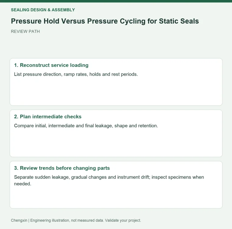 Pressure Hold Versus Pressure Cycling for Static Seals — review diagram